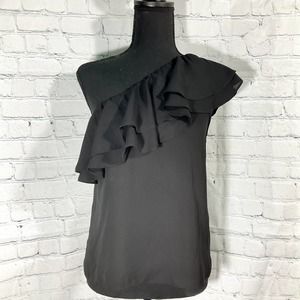 black one shoulder blouse